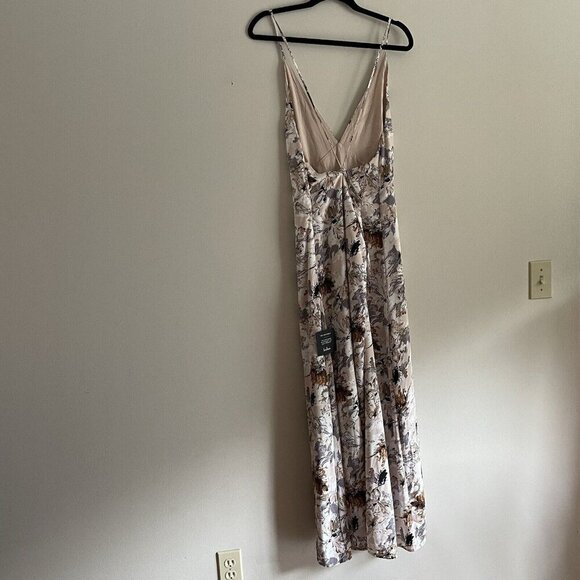 Lulus Women XL More Than Charming Blush Floral Print Lace-Up Maxi Dress NWT - Picture 10 of 15